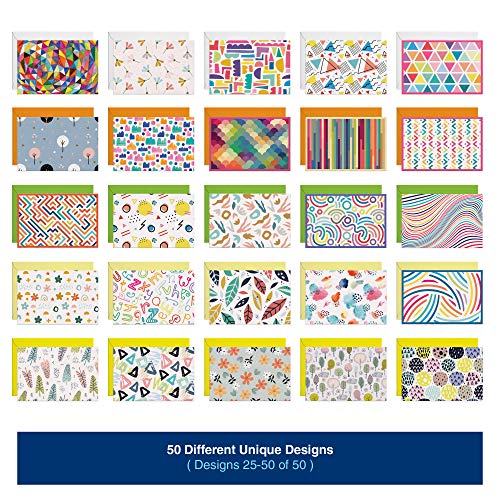 Dessie 50 Blank Cards With Envelopes - Set of 50 Different 4x6 Inch Blank Greeting Cards
