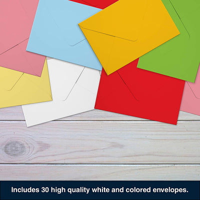 Dessie 30 Fun Thinking of You Cards With Assorted Colored Envelopes.