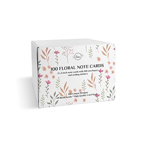 Dessie 48 Thank You Cards Bulk – Blank Thank You Notes with Envelopes, Sealing Stickers and Complimentary Silver Stylus Pen