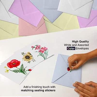 Dessie 48 Thank You Cards Bulk – Blank Thank You Notes with Envelopes, Sealing Stickers and Complimentary Silver Stylus Pen