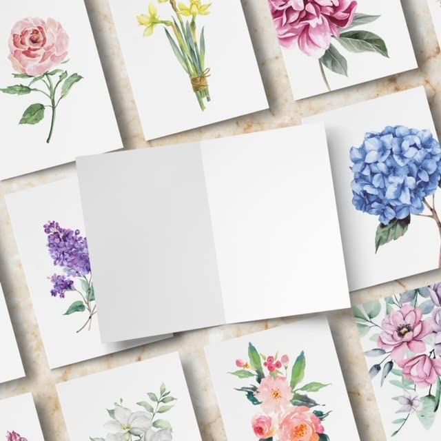Dessie 100 Unique Thank You Cards Bulk - Blank Note Cards with 100 Different, Colorful Designs, No repetition