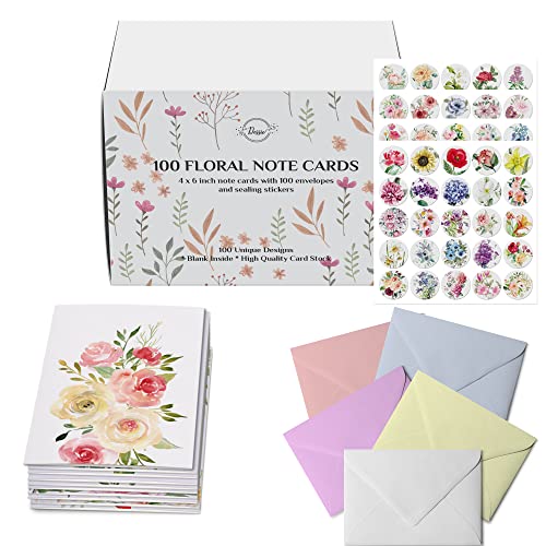 Dessie 48 Thank You Cards Bulk – Blank Thank You Notes with Envelopes, Sealing Stickers and Complimentary Silver Stylus Pen