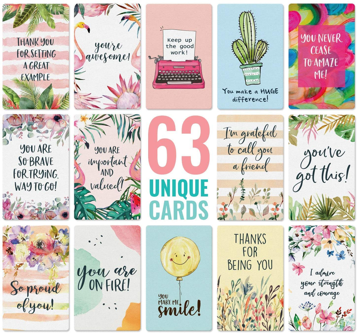 Dessie 63 Unique Motivational Cards with Inspirational Quotes-Business Card Sized