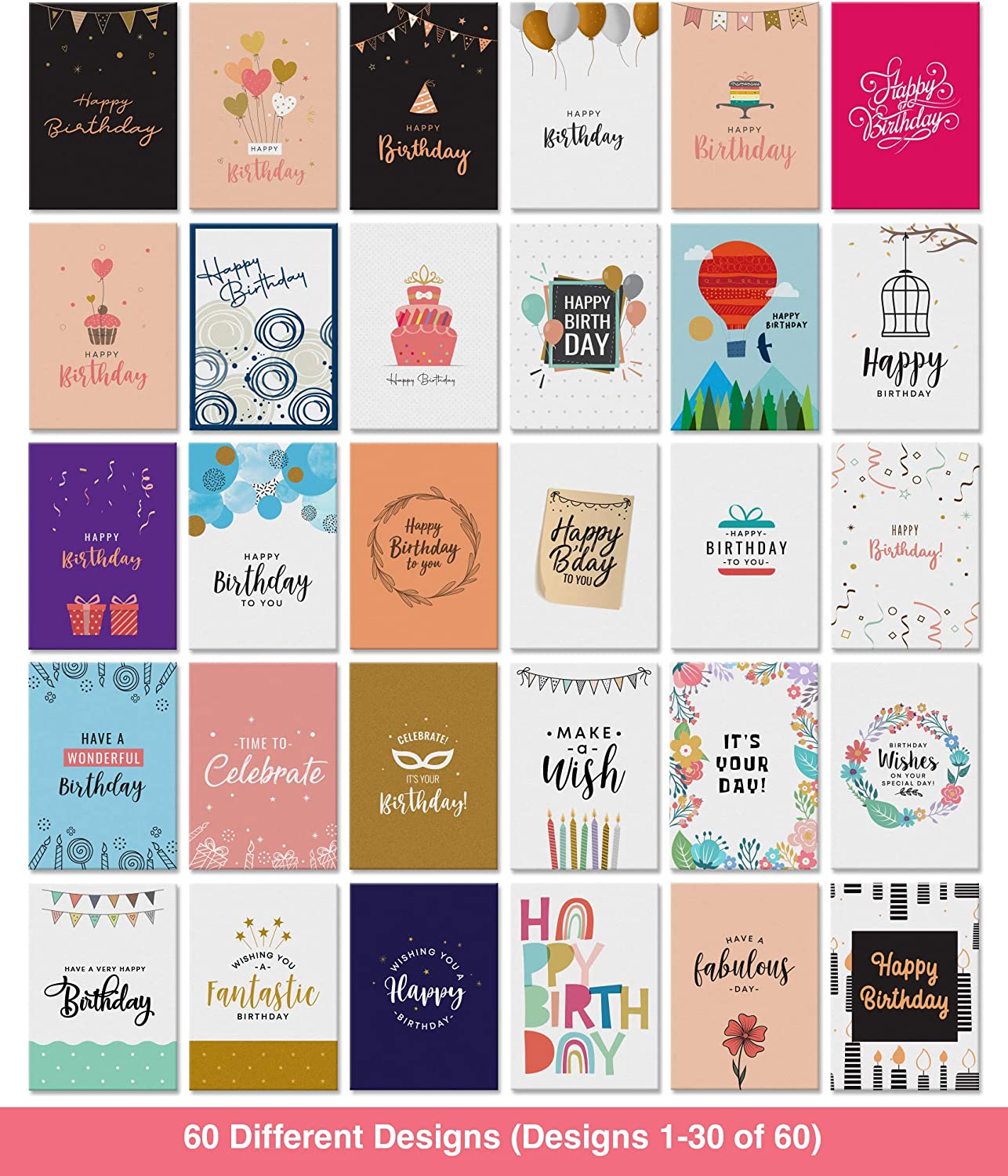happy birthday greeting card designs Images High... Dessie® 60 Happy Birthday Greeting Cards with Unique Designs and Birth ...