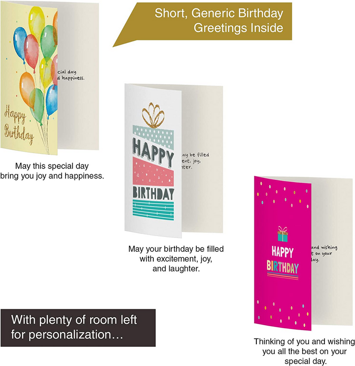 Dessie® 30 Happy Birthday Greeting Cards with Unique Designs