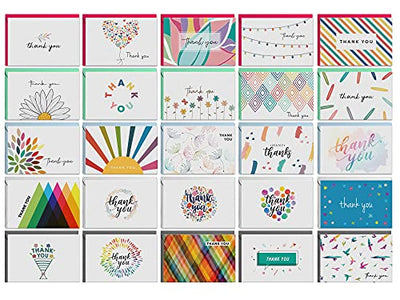 Dessie® 100 Thank You Cards with Unique Designs and Messages, 4” x 6”