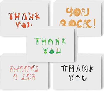 Dessie® 30 Fun and Cute 4” x 6” Thinking of You Note Cards with Envelopes, 6 Designs